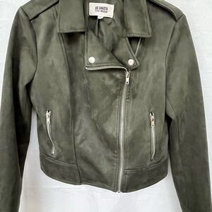 BB Dakota by Steve Madden Faux Suede Moto Women’s Jacket Sage M